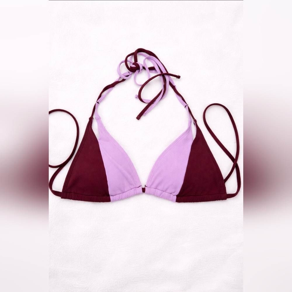 Cupshe Purple and Brown Bikini Top